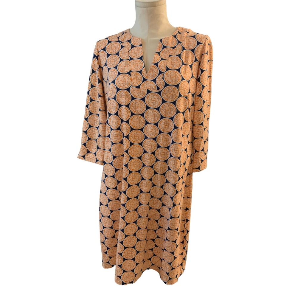 Katherine Way Orange Geometric Dress M